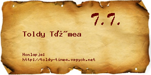 Toldy Tímea névjegykártya